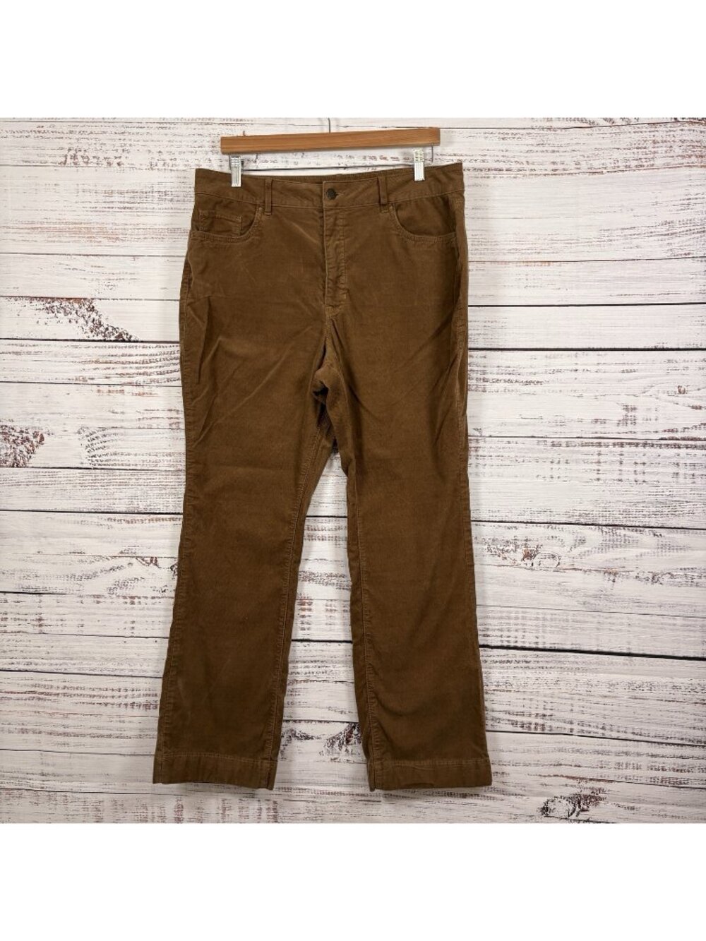 Croft & Barrow Brown Corduroy Straight Leg High Rise Pants